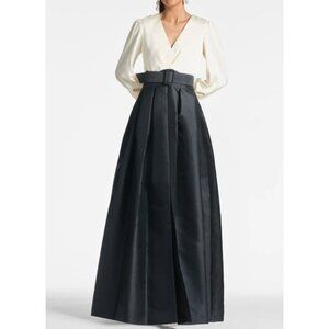 NWT | Sachin Babi Zoe Gown Ivory Black | Sz 10